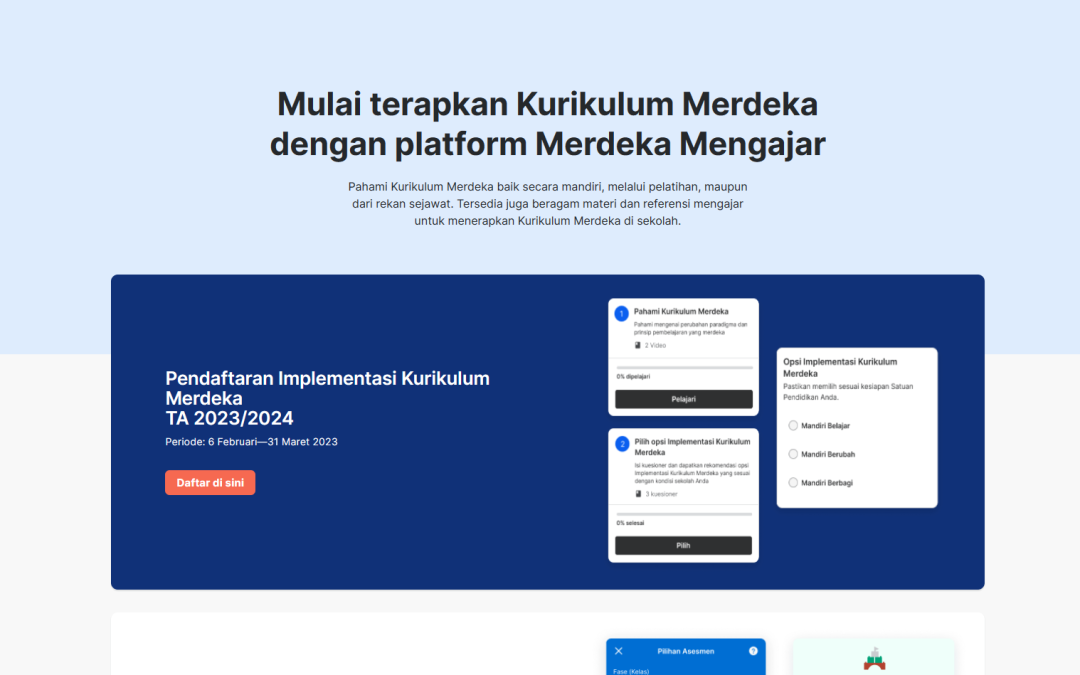 PENDAFTARAN IMPLEMENTASI KURIKULUM MERDEKA SECARA MANDIRI TAHUN AJARAN 2023/2024