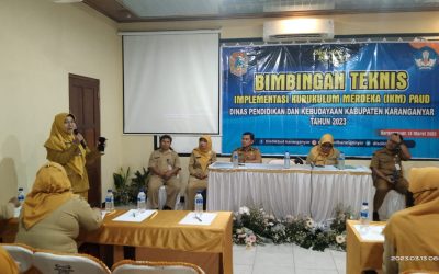 DISDIKBUD Karanganyar mengadakan Bimtek Implemantasi Kurikulum Merdeka (IKM) PAUD.