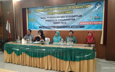 Dinas Pendidikan dan Kebudayaan Kabupaten Karanganyar adakan Workshop Penyusunan Implementasi Kurikulum Merdeka (IKM) Pendidikan Kesetaraan.